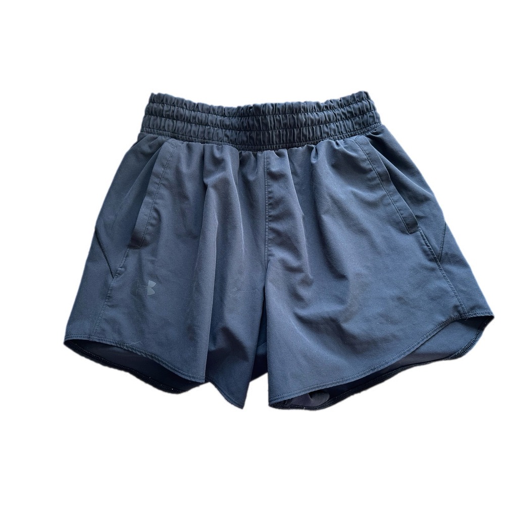 Under Armour Women's Athletic Shorts Black Elastic Waist Pockets Size SM